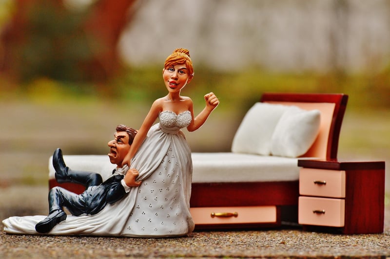 Wedding Couple in a Garden